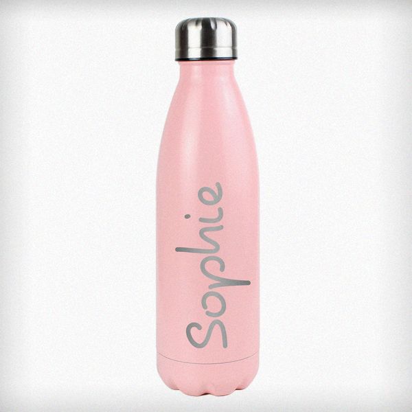 Modal Additional Images for Personalised Name Only Island Pink Metal Insulated Drinks Bottle