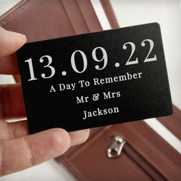 (image for) Personalised Large Date Black Wallet Card - Click Image to Close