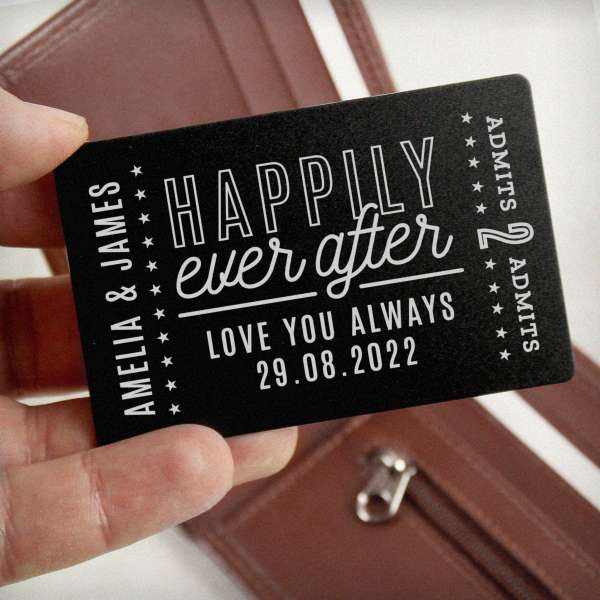 (image for) Personalised Happily Ever After Black Wallet Card - Click Image to Close