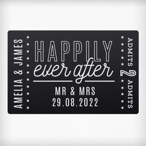 Modal Additional Images for Personalised Happily Ever After Black Wallet Card