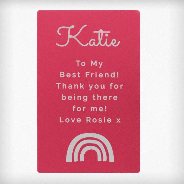 Modal Additional Images for Personalised Rainbow Cerise Wallet Card