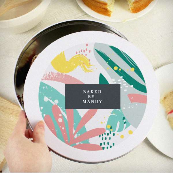 (image for) Personalised Abstract Design Cake Tin - Click Image to Close