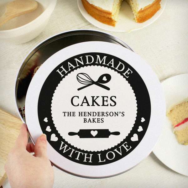(image for) Personalised Handmade With Love Cake Tin - Click Image to Close