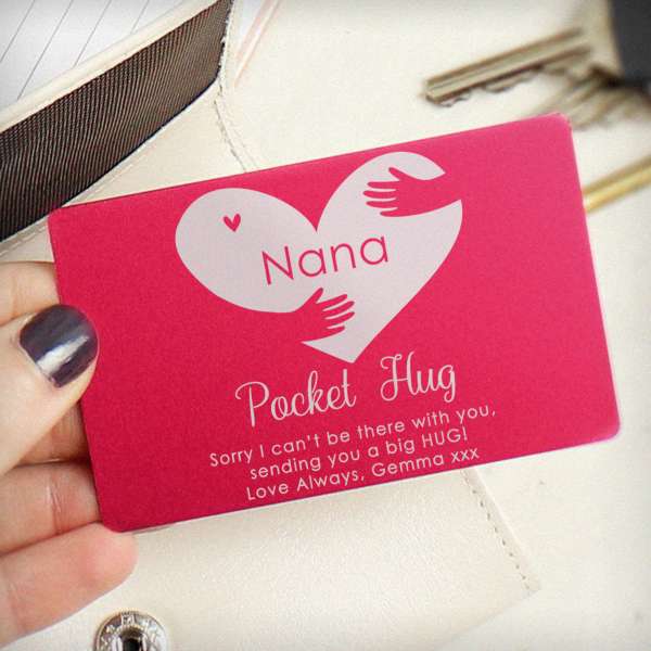 (image for) Personalised Pocket Hug Cerise Wallet Card - Click Image to Close