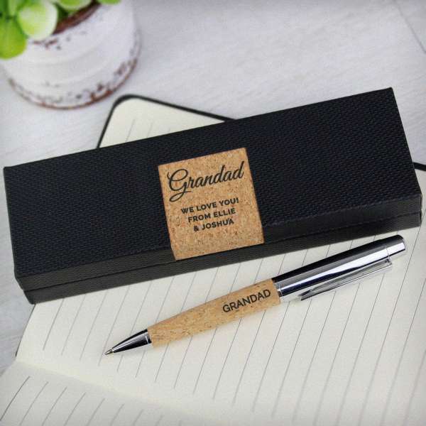 (image for) Personalised Free Text Cork Pen Set - Click Image to Close