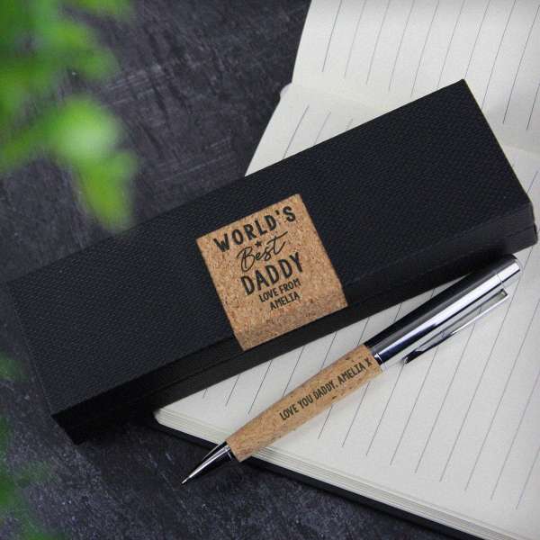 Modal Additional Images for Personalised Worlds Best Cork Pen Set