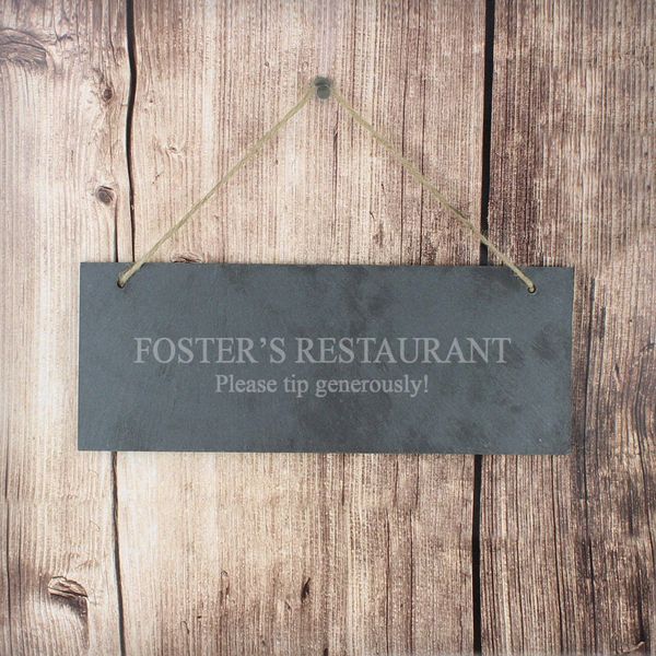 (image for) Personalised Engraved Hanging Slate Plaque - Click Image to Close