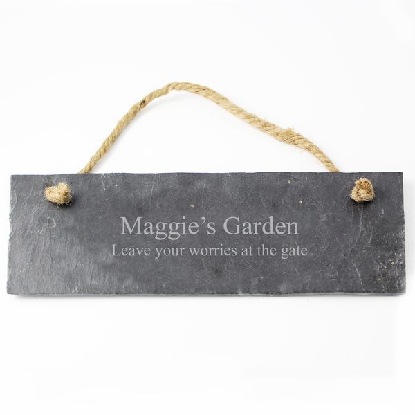 (image for) Personalised Engraved Hanging Slate Plaque - Click Image to Close