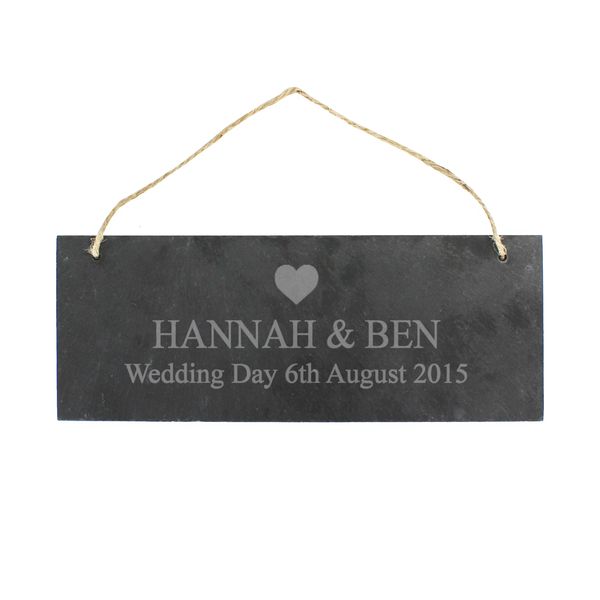 Modal Additional Images for Personalised Heart Motif Hanging Slate Plaque