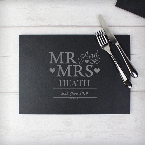 Modal Additional Images for Personalised Mr & Mrs Slate Board
