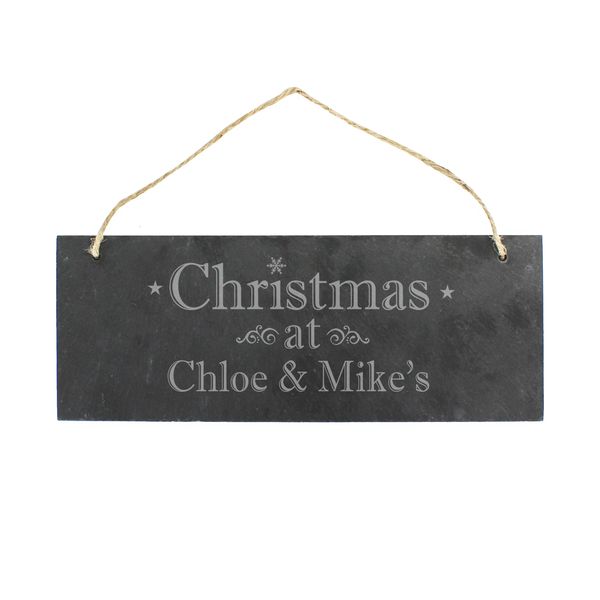 (image for) Personalised Christmas Hanging Slate Plaque - Click Image to Close