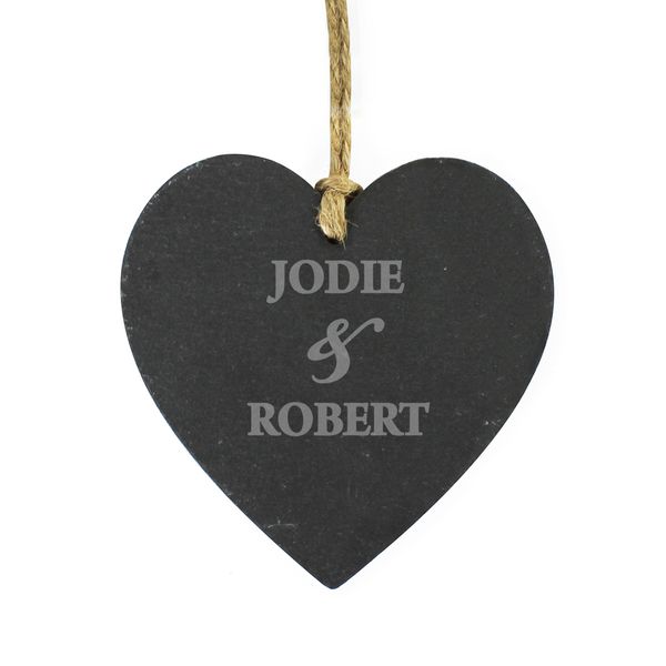 Modal Additional Images for Personalised Couples Slate Heart Decoration