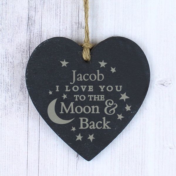 (image for) Personalised To the Moon and Back... Slate Heart