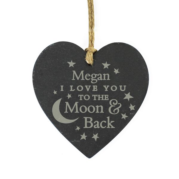 (image for) Personalised To the Moon and Back... Slate Heart - Click Image to Close
