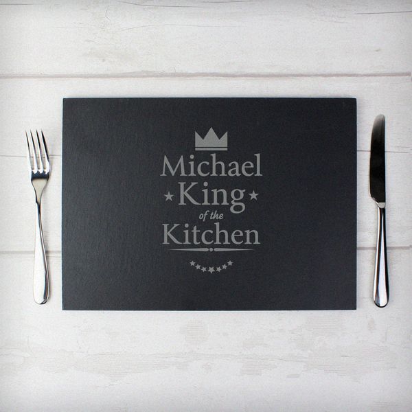 (image for) Personalised King of the Kitchen Slate Cheeseboard - Click Image to Close