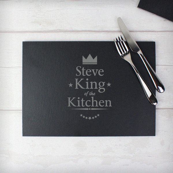 Modal Additional Images for Personalised King of the Kitchen Slate Cheeseboard