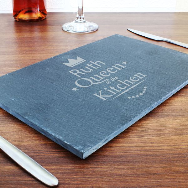 (image for) Personalised Queen of the Kitchen Slate Cheeseboard - Click Image to Close
