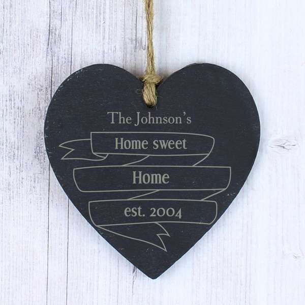(image for) Personalised Garden Bloom Slate Heart - Click Image to Close