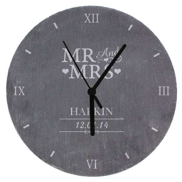 Modal Additional Images for Personalised Mr & Mrs Slate Clock