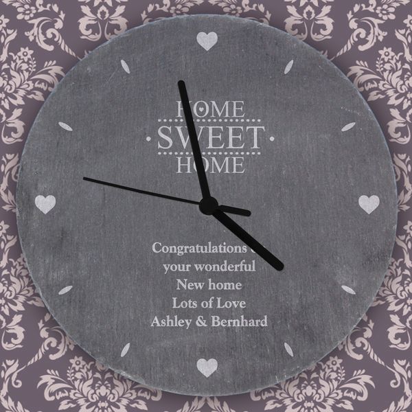 (image for) Personalised Home Sweet Home Slate Clock