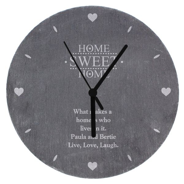 Modal Additional Images for Personalised Home Sweet Home Slate Clock
