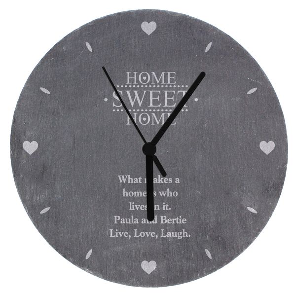 Modal Additional Images for Personalised Home Sweet Home Slate Clock
