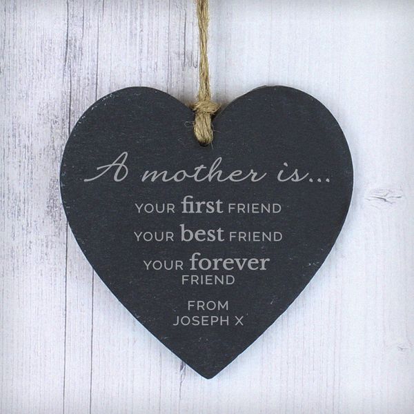 (image for) Personalised 'A Mother Is' Large Slate Heart Decoration - Click Image to Close