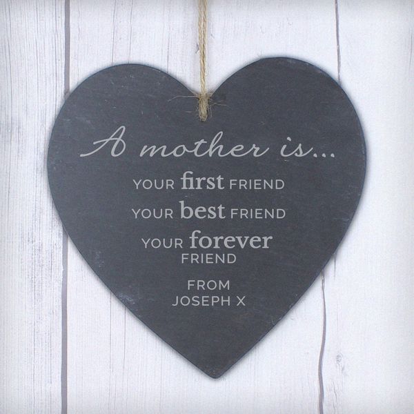 (image for) Personalised 'A Mother Is' Large Slate Heart Decoration - Click Image to Close