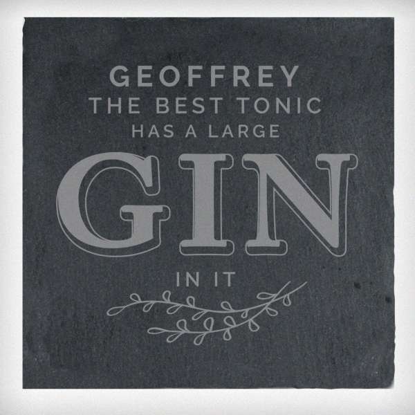 (image for) Personalised Gin & Tonic Single Slate Coaster - Click Image to Close