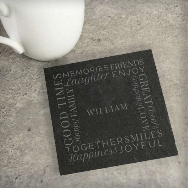 (image for) Personalised 'Together' Single Slate Coaster - Click Image to Close