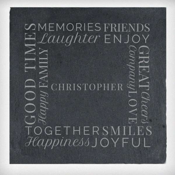 Modal Additional Images for Personalised 'Together' Single Slate Coaster