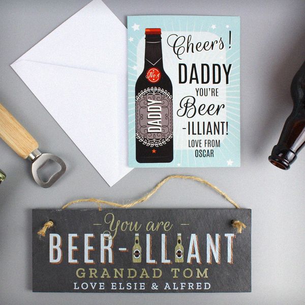 Modal Additional Images for Personalised Beer-illiant Hanging Slate Plaque