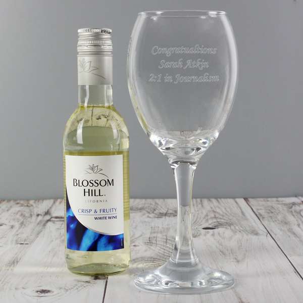 (image for) Personalised White Wine & Wine Glass Set - Click Image to Close