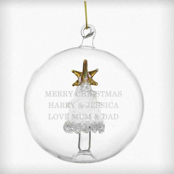 (image for) Personalised Glass Christmas Tree Bauble - Click Image to Close