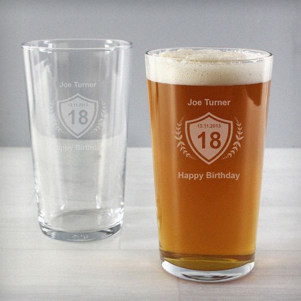 (image for) Personalised Age Crest Pint Glass - Click Image to Close