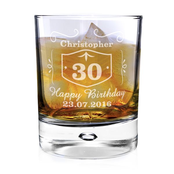 Modal Additional Images for Personalised Classic Whiskey Style Tumbler Bubble Glass