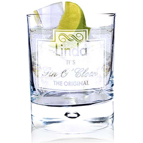 Modal Additional Images for Personalised Gin O'Clock Tumbler Bubble Glass