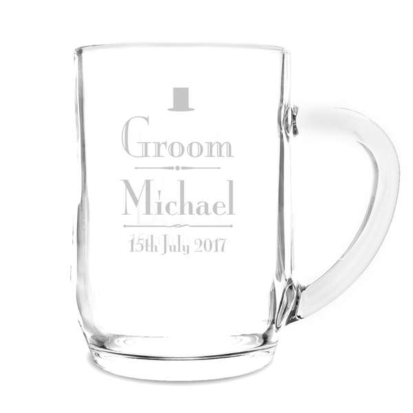 (image for) Personalised Decorative Wedding Groom Tankard - Click Image to Close