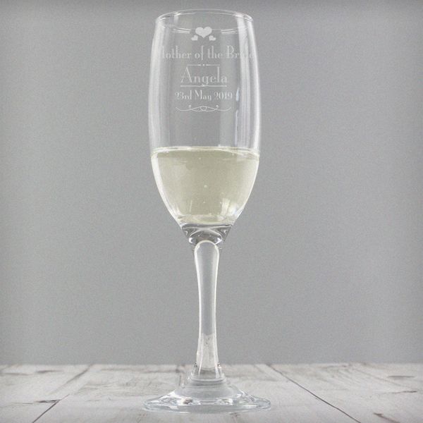 (image for) Personalised Decorative Wedding Mother of the Bride Glass Flute - Click Image to Close