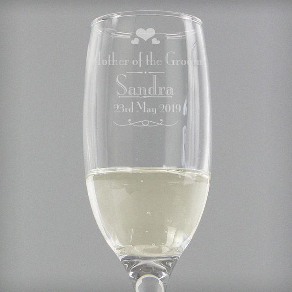 (image for) Personalised Decorative Wedding Mother of the Groom Glass Flute - Click Image to Close