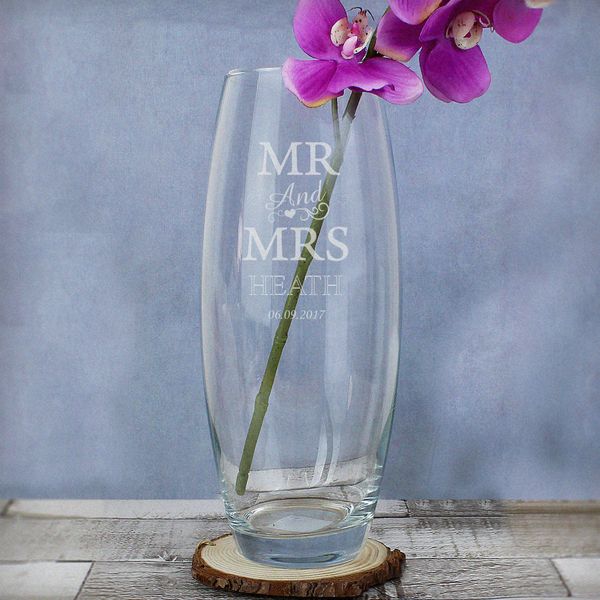 (image for) Personalised Mr & Mrs Bullet Vase - Click Image to Close