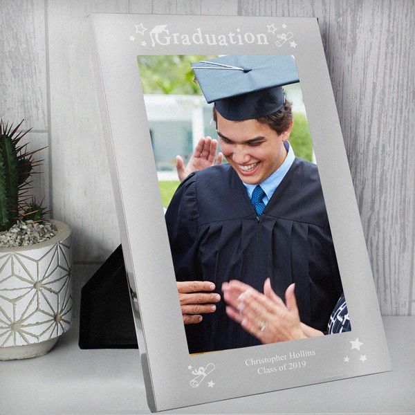(image for) Personalised Mirrored Graduation Glass Photo Frame 5x7