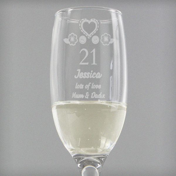 (image for) Personalised Birthday Craft Flute Glass - Click Image to Close