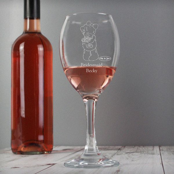 (image for) Personalised Me To You Wedding Female Wine Glass