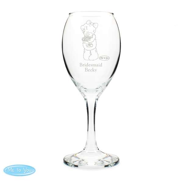 (image for) Personalised Me To You Wedding Female Wine Glass - Click Image to Close