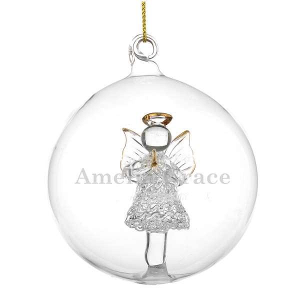 (image for) Personalised Name Only Angel Glass Bauble - Click Image to Close