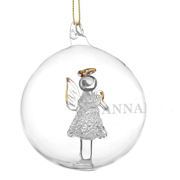 (image for) Personalised Name Only Angel Glass Bauble - Click Image to Close
