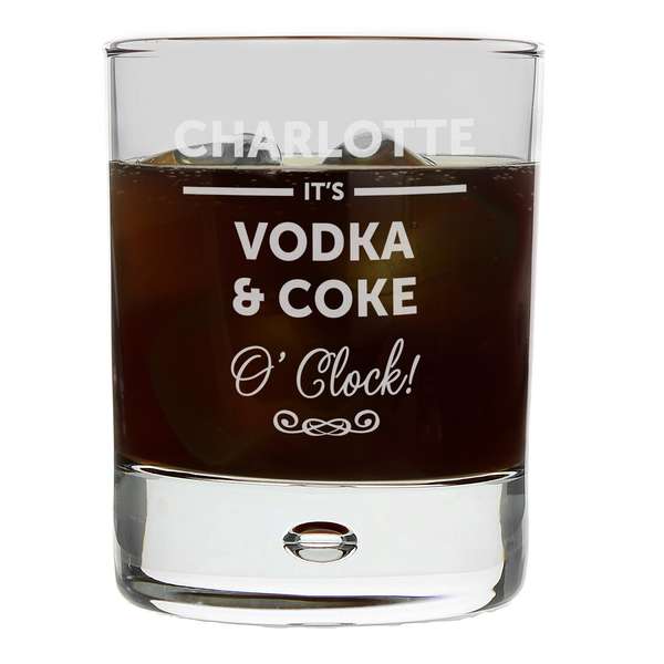 (image for) Personalised Its... OClock Tumbler Bubble Glass - Click Image to Close