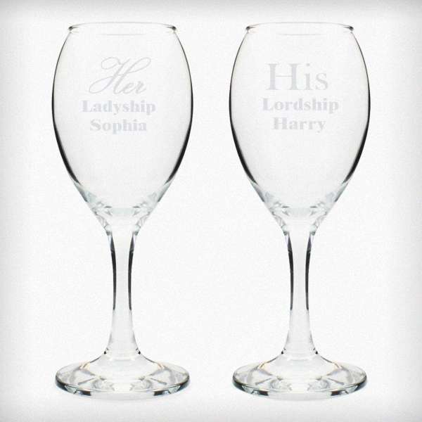 Modal Additional Images for Personalised His & Her Wine Glass Set