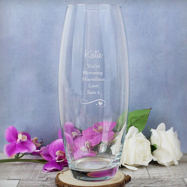 (image for) Personalised Swirls & Hearts Bullet Vase - Click Image to Close